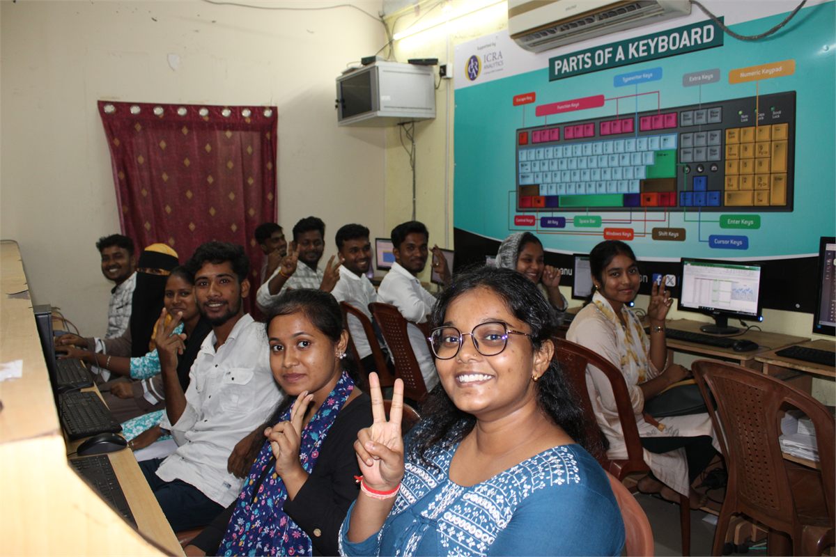 Youth at an ICRA Analytics supported computer training centre