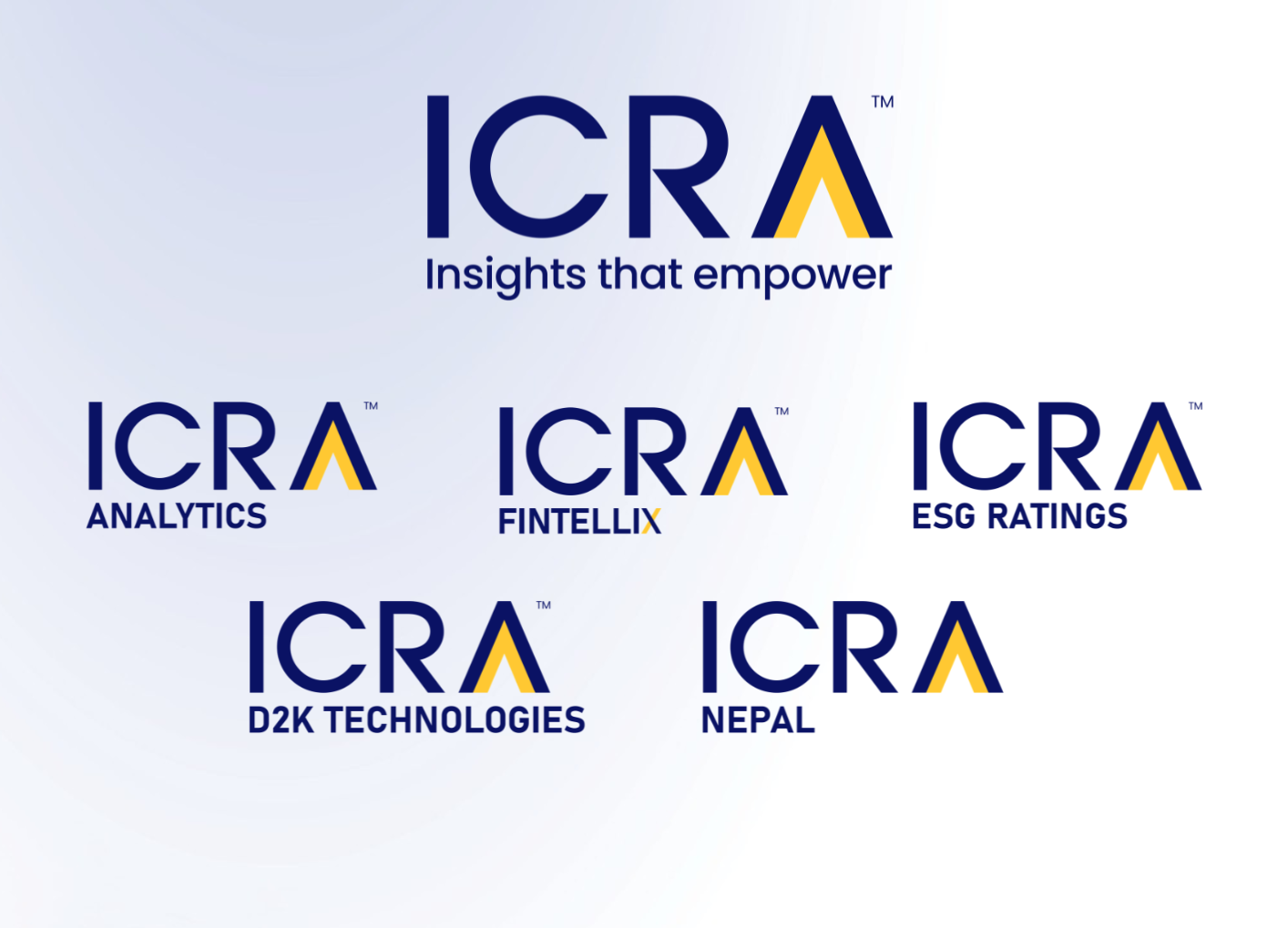 Group ICRA, ICRA Analytics, ICRA Fintellix, ICRA ESG Ratings, ICRA D2K Technologies and ICRA Nepal